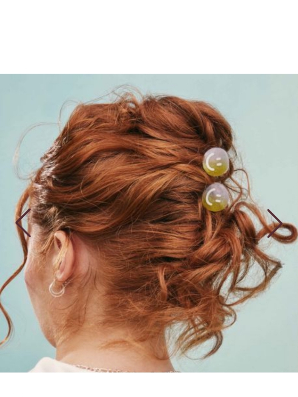 Smiley Face 2 PC Mini Hair Claw Clips in Yellow and White Sparkle By MANE 🆕